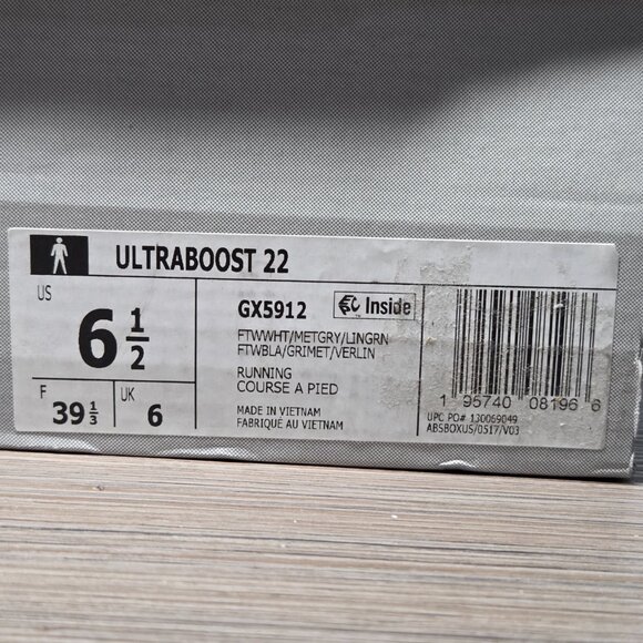 Adidas Ultraboost 22 Running Shoes – White,Grey,Blue,Yellow : Size – 6.5 Women’s - Picture 12 of 12